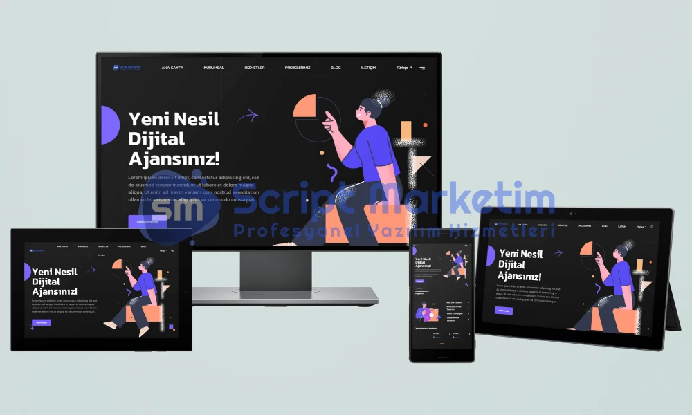 PHP Dijital Ajans Scripti - Modern Tasarım