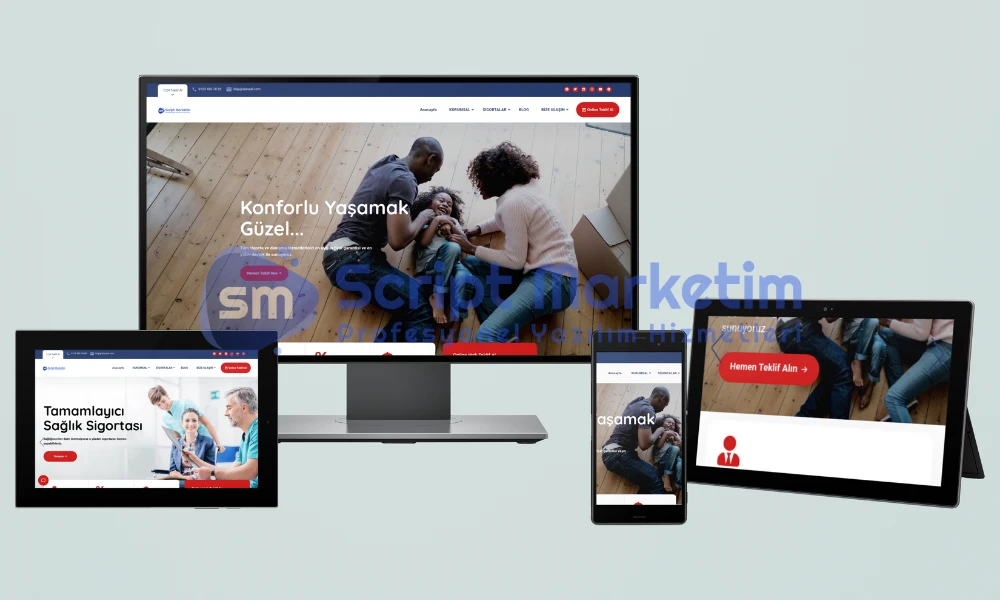 Sigorta Script SigortaDanışmanı – Sigorta Acenteleri ve Danışmanlık Hizmetleri İçin Modern Web Sitesi Scripti