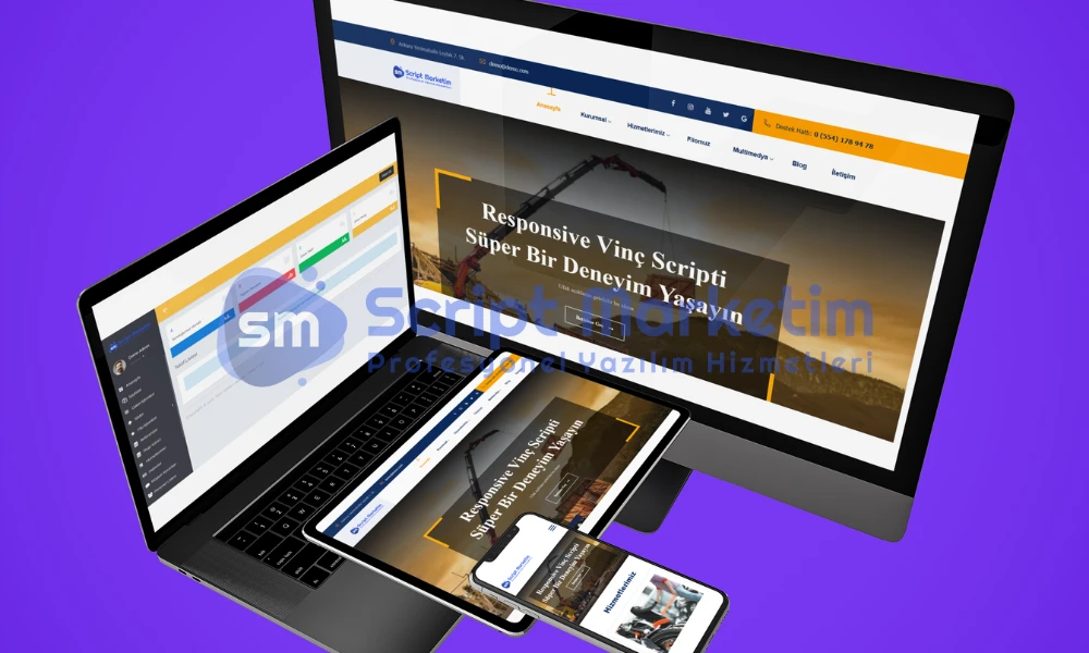 PHP Vinç Kiralama Scripti - Endüstriyel Web Tasarımı