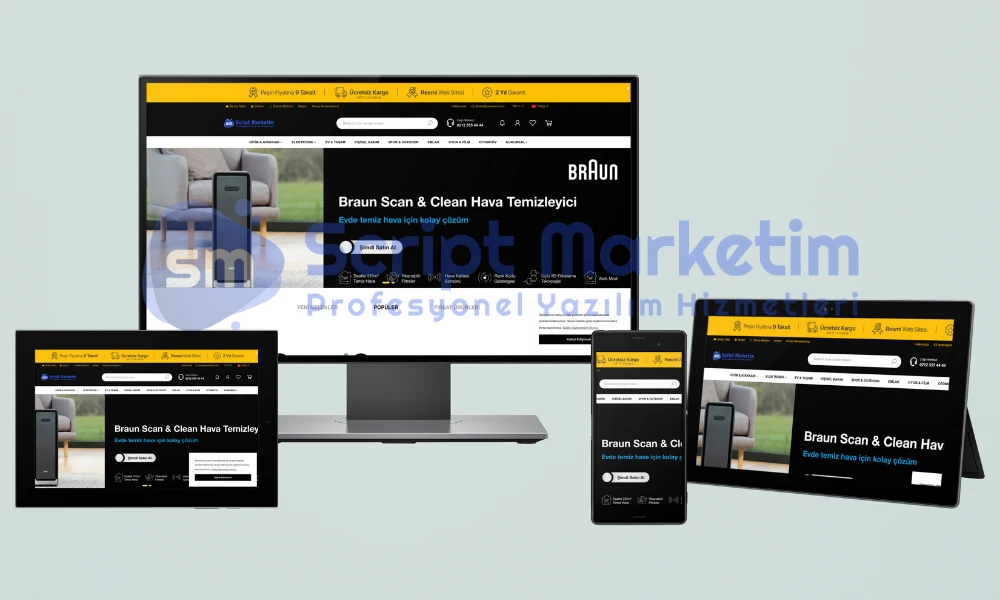 Eticaret Script TeknoKutum – Elektronik ve Aksesuar Ürünleri İçin Koyu Temalı Eticaret Script